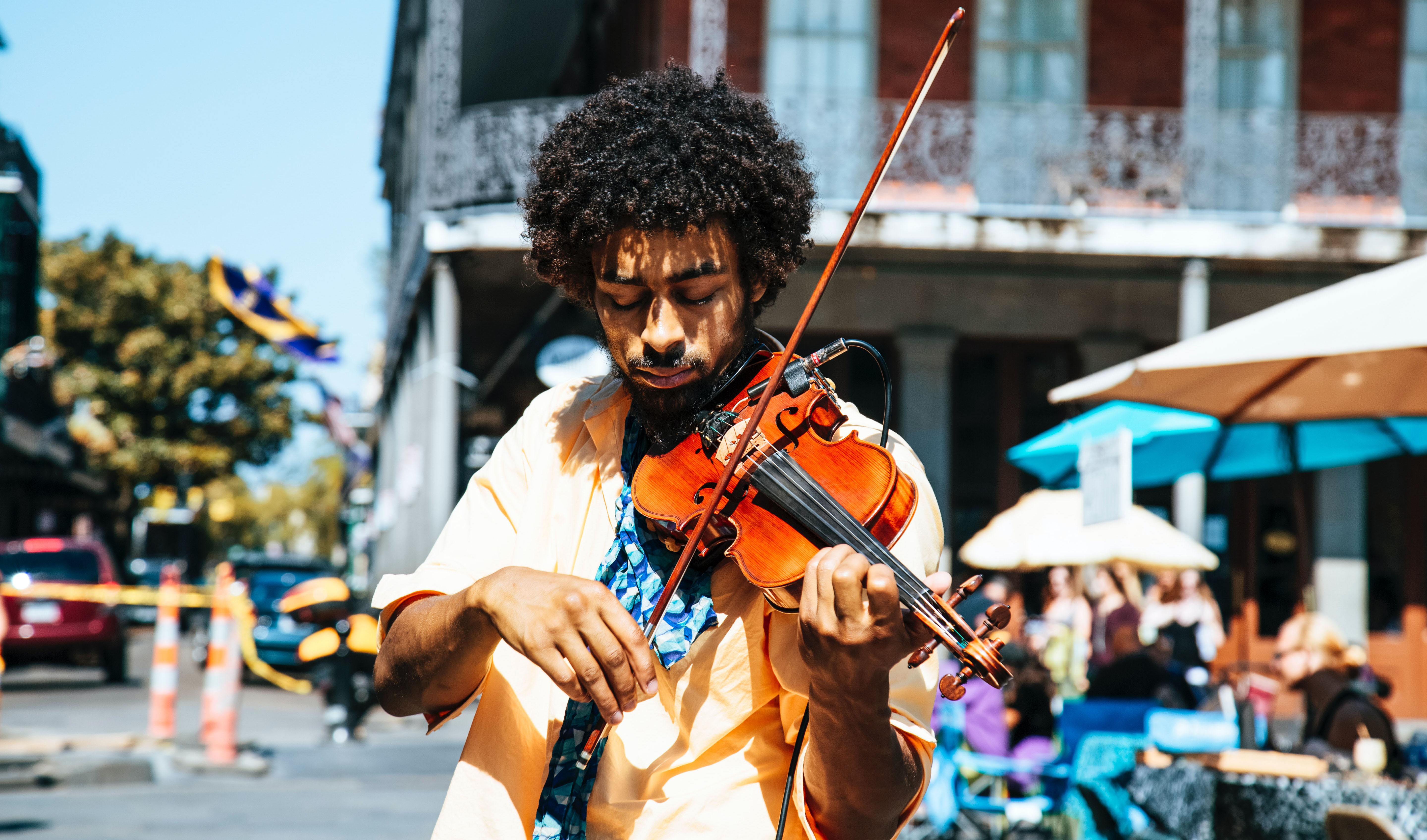 Young Black Man Playing Violin - Gorgeous Stories Press